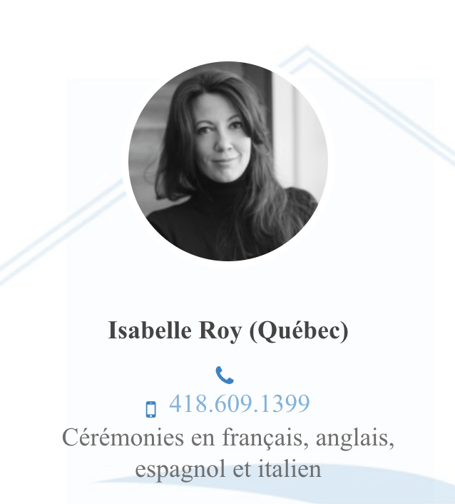 Célébrante espagnole Isabelle Roy